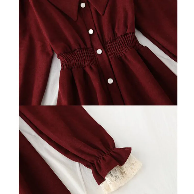 2021 New Vintage Lace Stitching Corduroy Dresses Spring A-line Midi Long Dress Women High Waist Vestido Elegant Dress 
2021 New Vintage Lace Stitching Corduroy Dresses Spring A-line Midi Long Dress Women High Waist Vestido Elegant Dress