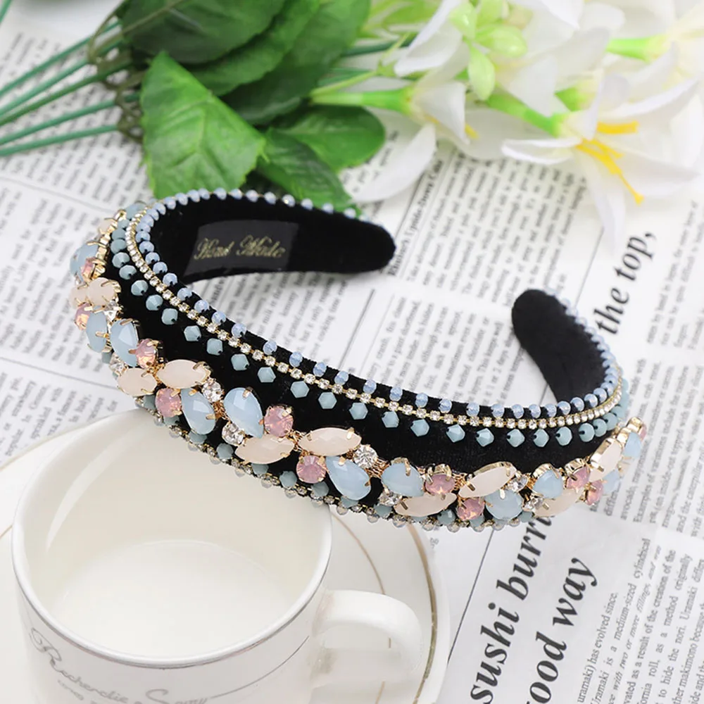 Fashion Rhinestone Headbands Womens Thick Sponge Wide Crystal Pearl Diamond Hairband Hair Hoop Hair Accessories For Women
Fashion Rhinestone Headbands Womens Thick Sponge Wide Crystal Pearl Diamond Hairband Hair Hoop Hair Accessories For Women