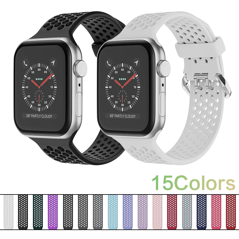 Silicone Strap For Apple Watch Band 38mm 40mm 42mm 44mm Accessories Watchband Smartwatch Bracelet correa iWatch series 1 2 3 4
Silicone Strap For Apple Watch Band 38mm 40mm 42mm 44mm Accessories Watchband Smartwatch Bracelet correa iWatch series 1 2 3 4