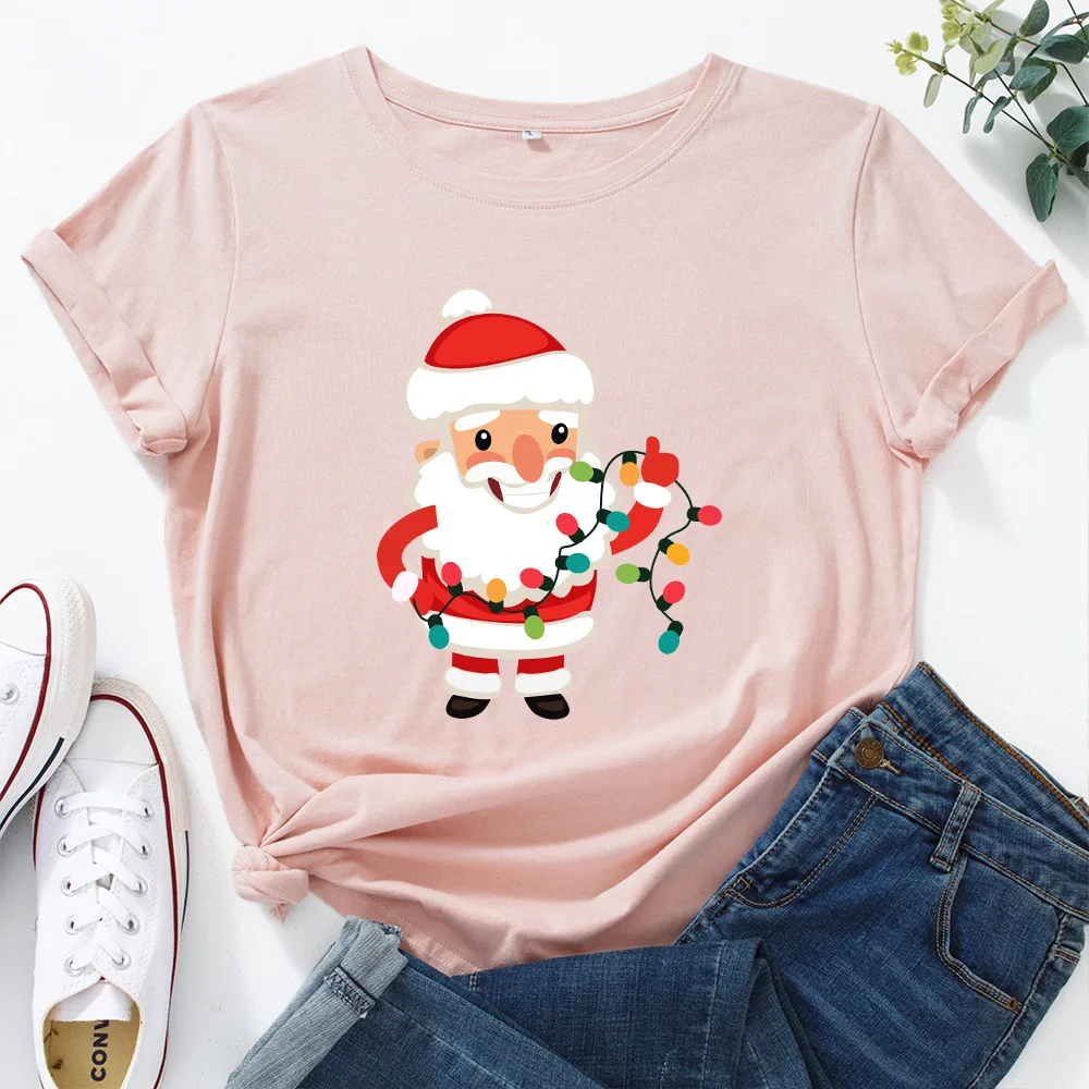 JFUNCY 100% Cotton Women's Tops Christmas Santa Print T-shirt Female Casual T Shirt Women Plus Size Short Sleeve Graphic Tees 
JFUNCY 100% Cotton Women's Tops Christmas Santa Print T-shirt Female Casual T Shirt Women Plus Size Short Sleeve Graphic Tees