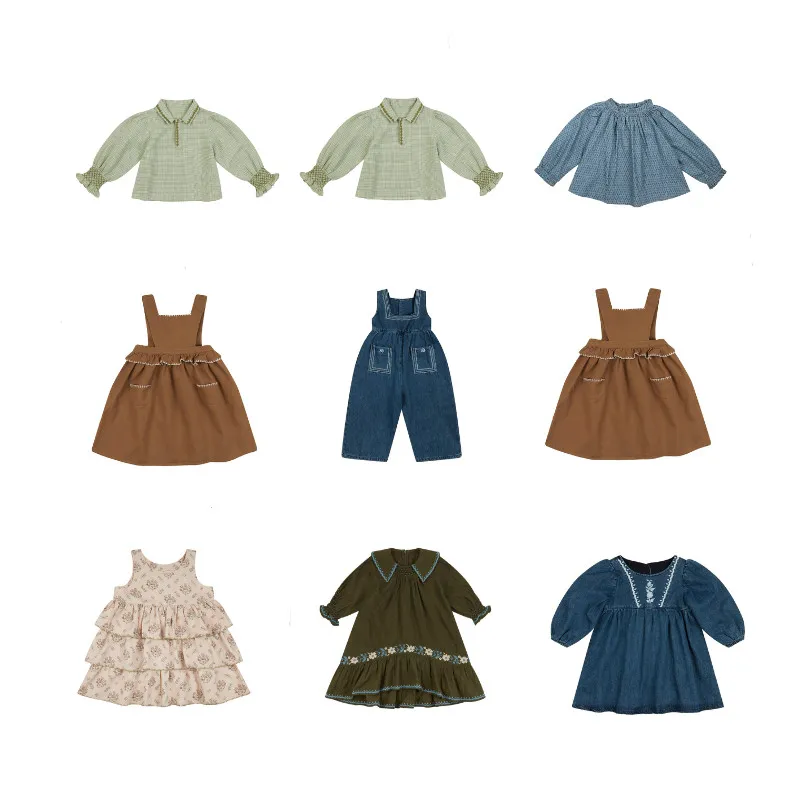 2021 Spring and Summer Korean Girl Plaid Shirt Pastoral Floral Princess Dress Wild Sleeveless Dress Girl Blouse Jeans Suit
2021 Spring and Summer Korean Girl Plaid Shirt Pastoral Floral Princess Dress Wild Sleeveless Dress Girl Blouse Jeans Suit