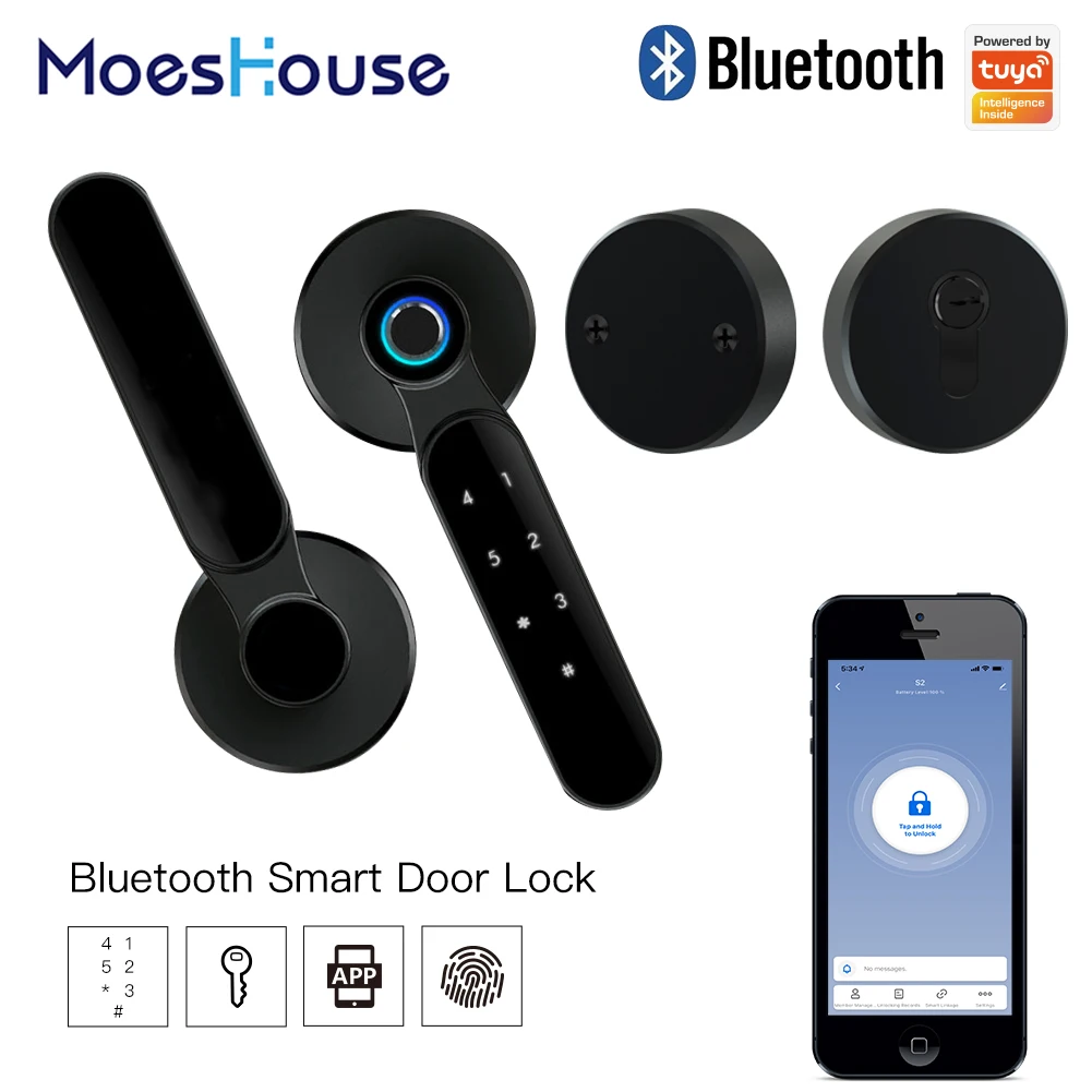 Bluetooth Tuya Smart Door Lock Multiple Unlocking Fingerprint Lock, Security Intelligent Smart Life APP Password RFID Door Lock
Bluetooth Tuya Smart Door Lock Multiple Unlocking Fingerprint Lock, Security Intelligent Smart Life APP Password RFID Door Lock