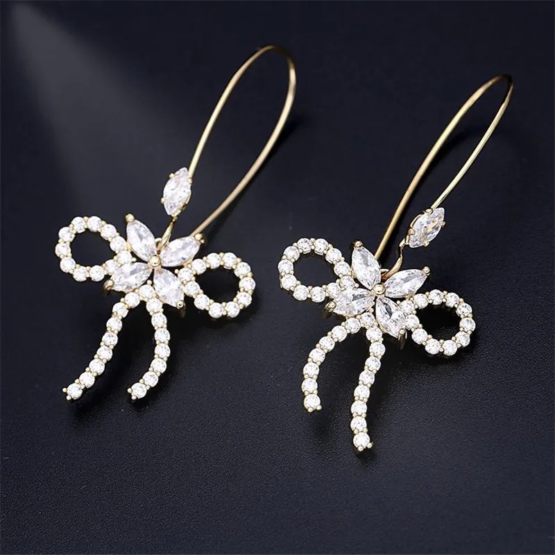 Simple Fashion Bowknot Earrings With Cubic Zirconia 2021 New Romantic Rosette Hook Earrings Brand Jewelry For Female 
Simple Fashion Bowknot Earrings With Cubic Zirconia 2021 New Romantic Rosette Hook Earrings Brand Jewelry For Female