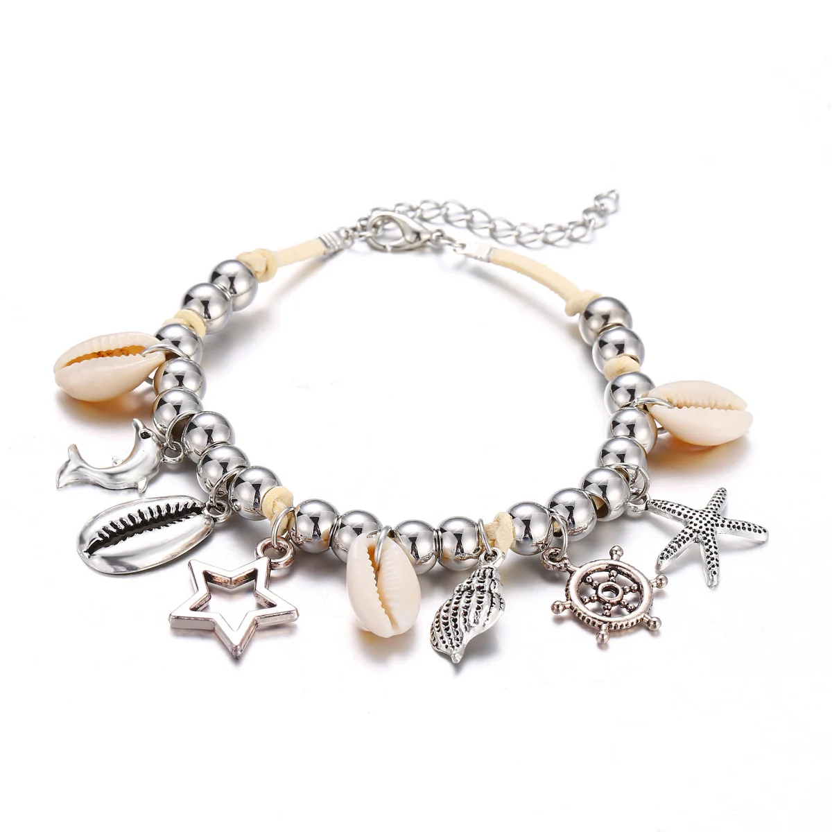 1Pc New Creative Anklet Retro Sliver Beads Shell Hollow Pendant Foot Decorating Accessories Gift
1Pc New Creative Anklet Retro Sliver Beads Shell Hollow Pendant Foot Decorating Accessories Gift