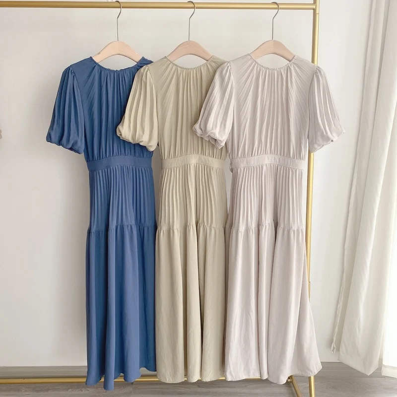 Japanese Loose Elegant Robe Puff Short Sleeve O Neck Women Dress Simple Solid Slim Waist Office Ladies Vestido De Mujer Sundress
Japanese Loose Elegant Robe Puff Short Sleeve O Neck Women Dress Simple Solid Slim Waist Office Ladies Vestido De Mujer Sundress