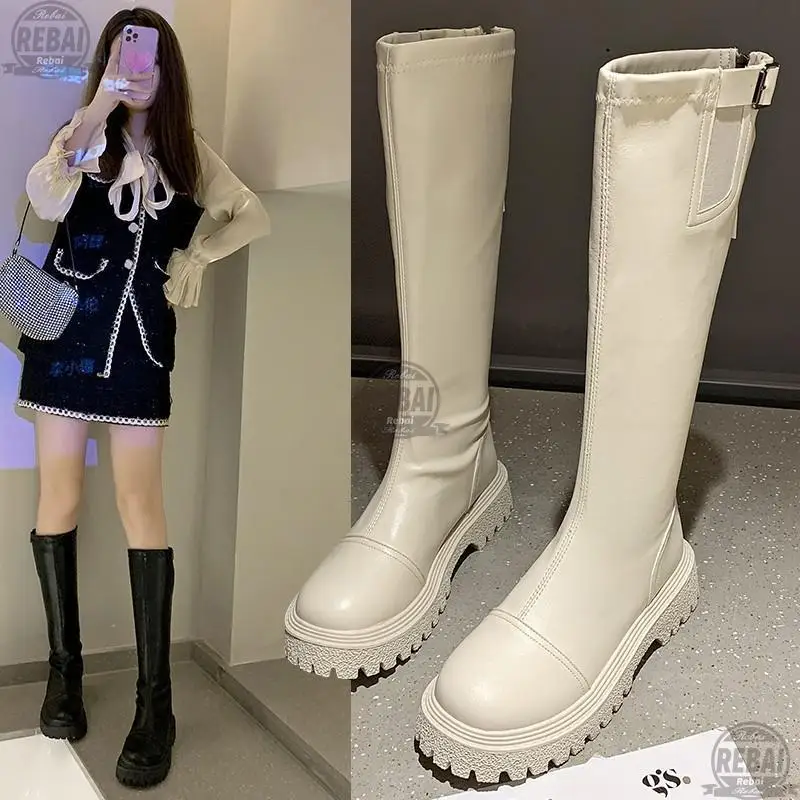 Женские ботинки до середины икры, из мягкой искусственной кожи
Женские ботинки до середины икры, из мягкой искусственной кожи