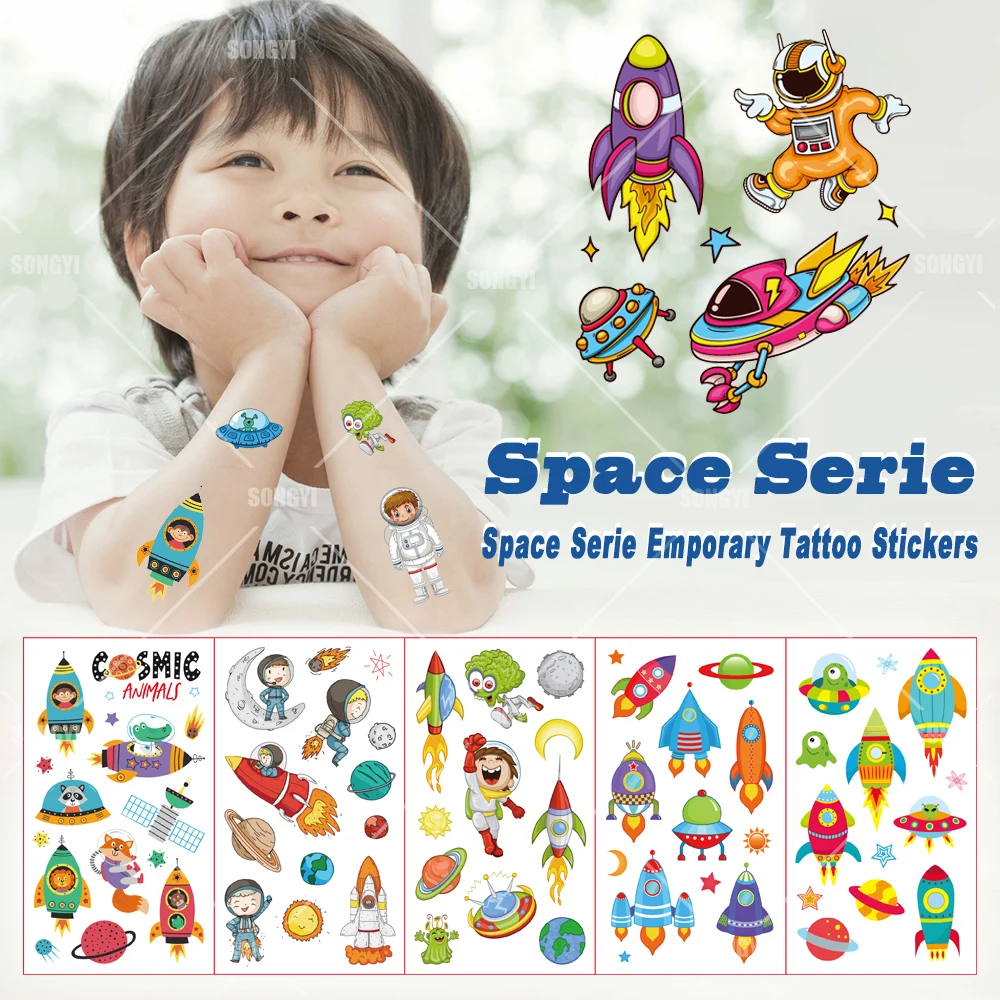 10 Sheets/Set SpaceTemporary Tattoo Stickers Astronaut Rocket Star Spaceship Shower Kids Gift Body Makeup Sticker Tattoos
10 Sheets/Set SpaceTemporary Tattoo Stickers Astronaut Rocket Star Spaceship Shower Kids Gift Body Makeup Sticker Tattoos