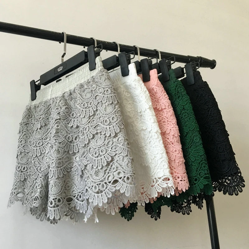 Hollow out lace shorts women High waist black white cute short mujer elegant 2022 spring summer
Hollow out lace shorts women High waist black white cute short mujer elegant 2022 spring summer