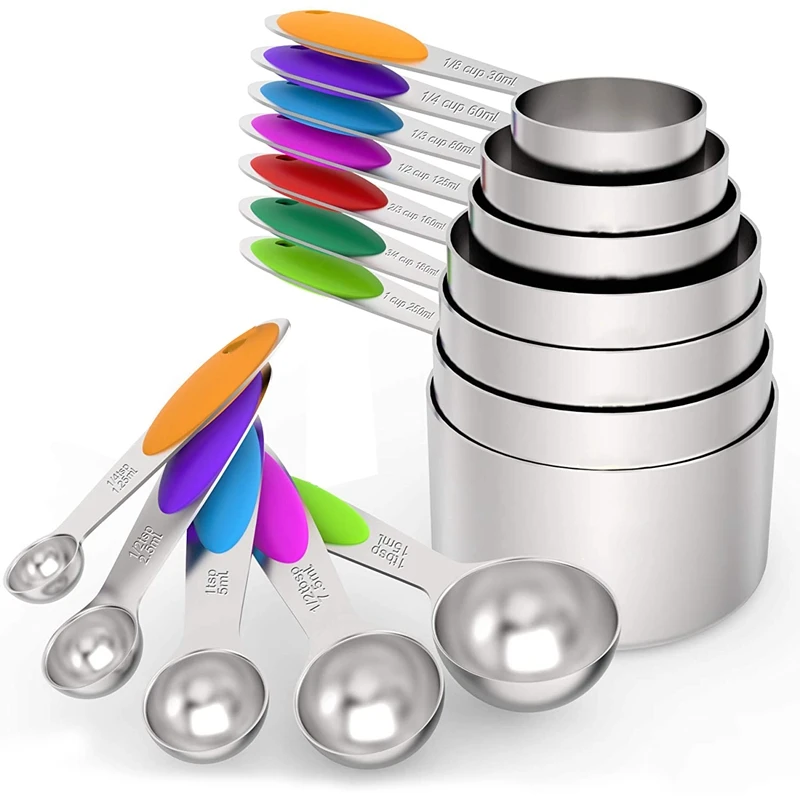Measuring Cups and Spoons Set,Stainless Steel Measuring Cups & Measuring Spoons,7 Cups 5 Spoons,for Dry and Liquid
Measuring Cups and Spoons Set,Stainless Steel Measuring Cups & Measuring Spoons,7 Cups 5 Spoons,for Dry and Liquid