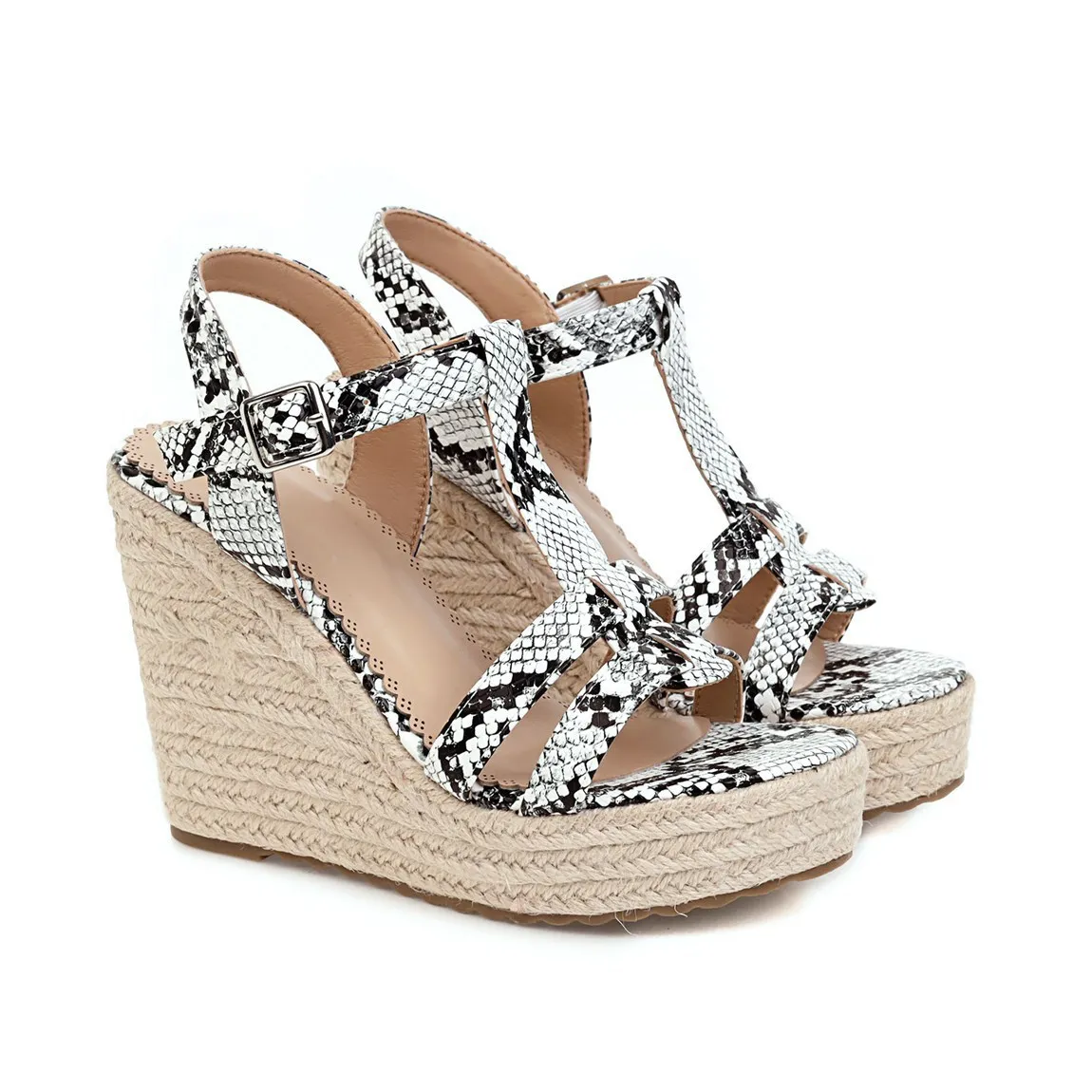 2021 Summer Comfort Shoes for Women Large Size Black Platform Sandals High Heels Clogs Wedge Snakeskin Big Espadrilles High-heel
2021 Summer Comfort Shoes for Women Large Size Black Platform Sandals High Heels Clogs Wedge Snakeskin Big Espadrilles High-heel
