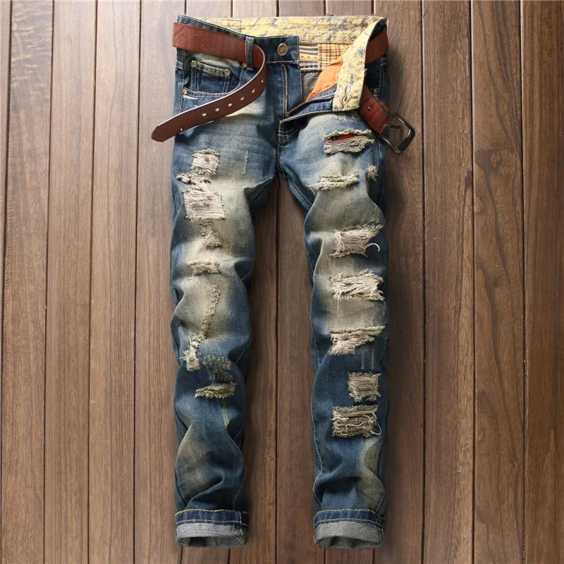 2C Men's Jeans In Europe And America With Holes wide leg jeans custom logo print on product and package from 1pc dropship
2C Men's Jeans In Europe And America With Holes wide leg jeans custom logo print on product and package from 1pc dropship