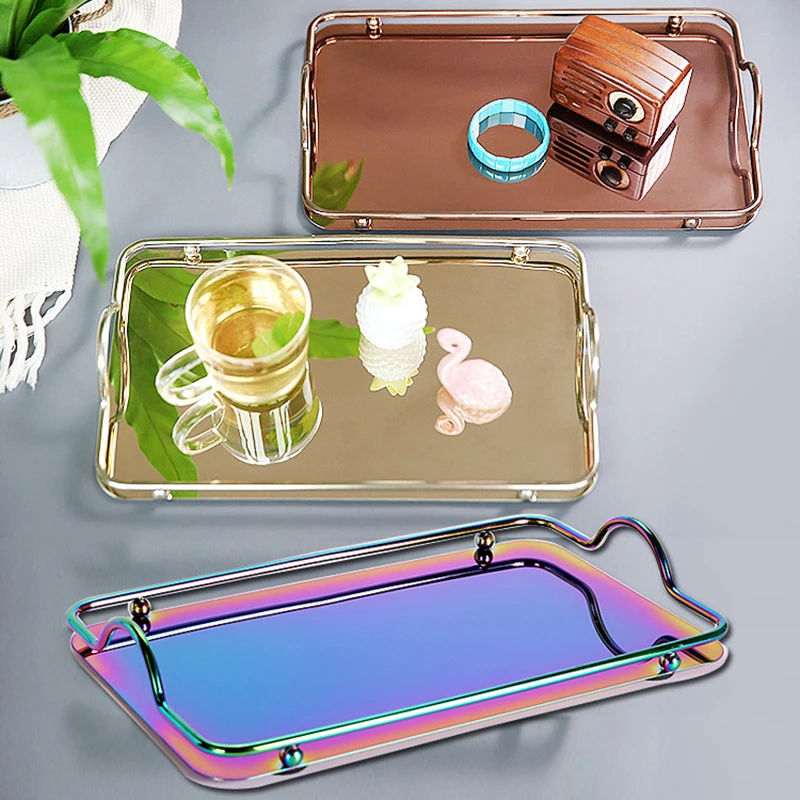 Stainless Steel Tray Teapot Cup Storage Tray Home Kitchen Decoration Color Rectangle Dessert Food Plate Nordic Metal Tableware
Stainless Steel Tray Teapot Cup Storage Tray Home Kitchen Decoration Color Rectangle Dessert Food Plate Nordic Metal Tableware