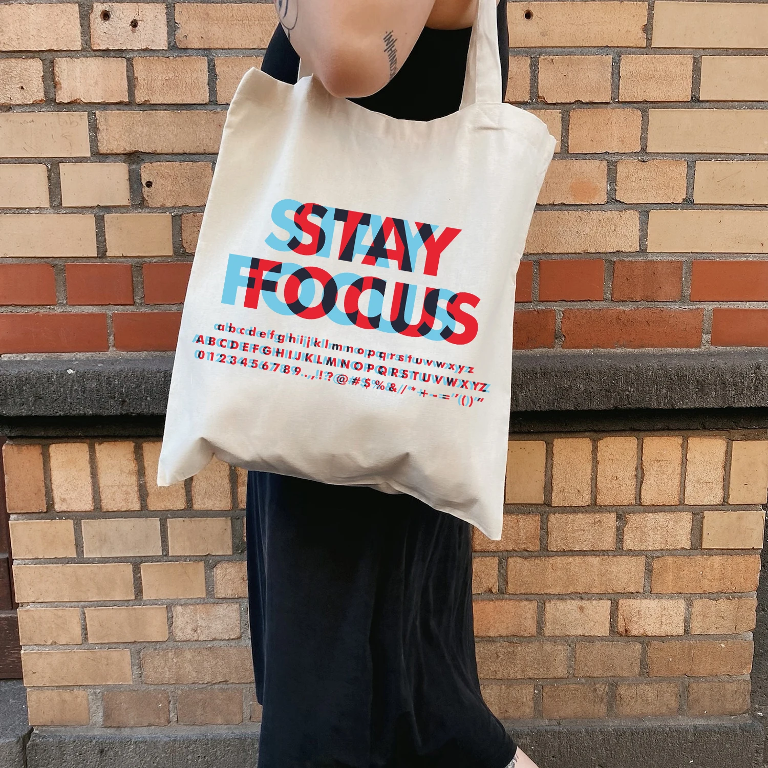 BLINGPAW Canvas Tote Bag Stay Focus Letter Print Funny 100% Cotton Reusable Shopping Bags Eco Bolsa
BLINGPAW Canvas Tote Bag Stay Focus Letter Print Funny 100% Cotton Reusable Shopping Bags Eco Bolsa