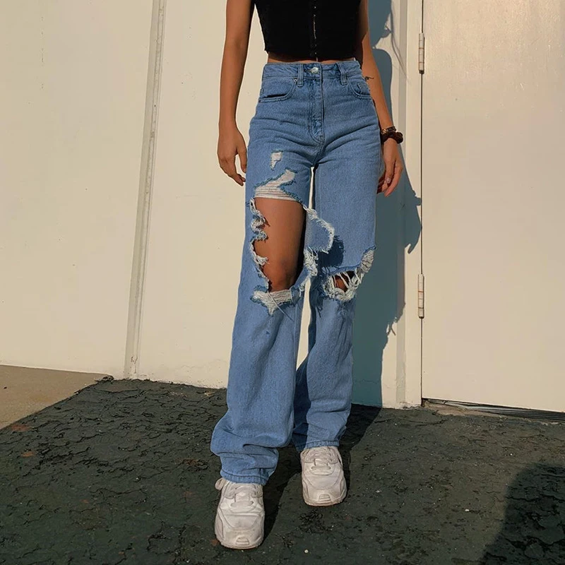 Women's Ripped Straight jeans Baggy Vintage High Waist Boyfriends Mom y2k Denim Distressed Streetwear 2021 Female Harajuku Pants
Women's Ripped Straight jeans Baggy Vintage High Waist Boyfriends Mom y2k Denim Distressed Streetwear 2021 Female Harajuku Pants