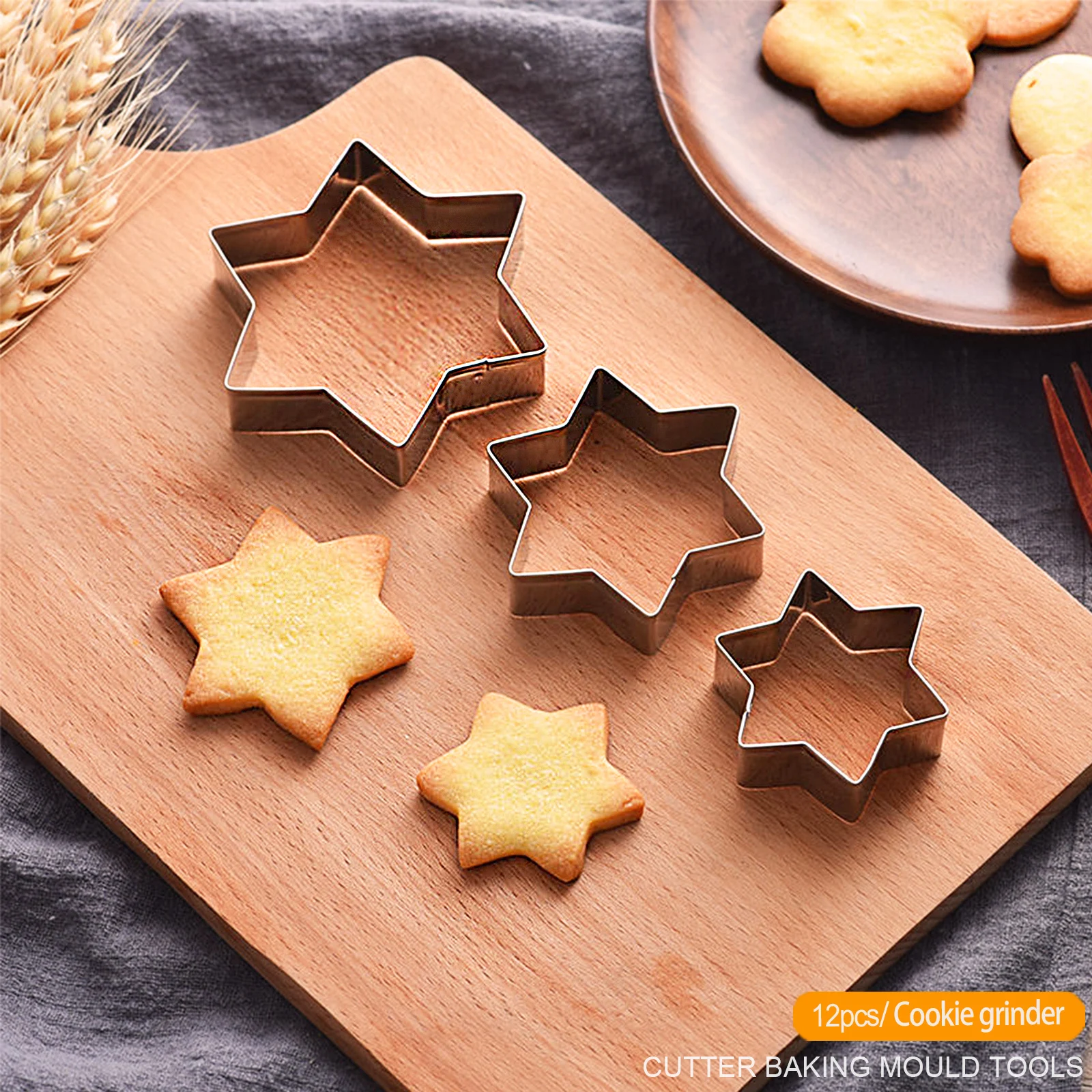 Cutter Baking Mould Tools Fruit Cut Egg Mold 12Pcs/Set Stainless Steel Cookie Biscuit DIY Mold Star Heart Round Flower Shape
Cutter Baking Mould Tools Fruit Cut Egg Mold 12Pcs/Set Stainless Steel Cookie Biscuit DIY Mold Star Heart Round Flower Shape