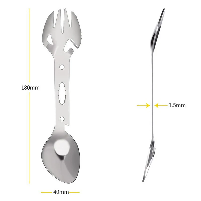 Camping Fork Spoon Multi-function Stainless Steel Cutlery 2 in 1 Spoon Fork Outdoor Cooking Camping Equipment Hiking Cooking
Camping Fork Spoon Multi-function Stainless Steel Cutlery 2 in 1 Spoon Fork Outdoor Cooking Camping Equipment Hiking Cooking