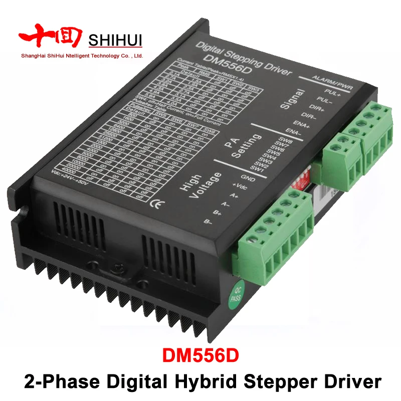 DM556D 2 Phase Digital Stepper Motor Driver Suitable For Nema 23/Nema 34 Stepper Motor Current Range 2.1-5.6A Voltage 24-50VDC
DM556D 2 Phase Digital Stepper Motor Driver Suitable For Nema 23/Nema 34 Stepper Motor Current Range 2.1-5.6A Voltage 24-50VDC