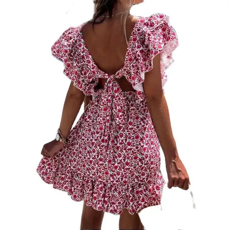 Beach Floral Print Mini Summer Dress Women Off Shoulder Sexy Butterfly Short Sleeve Women's Dress 2021 V-Neck Hollow Club Party
Beach Floral Print Mini Summer Dress Women Off Shoulder Sexy Butterfly Short Sleeve Women's Dress 2021 V-Neck Hollow Club Party