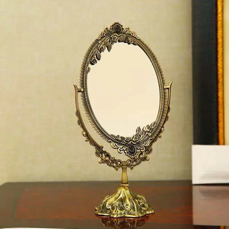 Mirror Retro Metal Large High-Definition Cosmetic Mirrors Decoration Desktop Furnishing Articles зеркало Espejo European Style
Mirror Retro Metal Large High-Definition Cosmetic Mirrors Decoration Desktop Furnishing Articles зеркало Espejo European Style