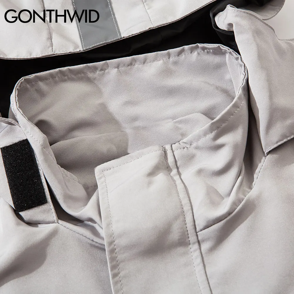GONTHWID 3M Reflective Stripes Cargo Hooded Jackets Streetwear Mens Hip Hop Harajuku Multi-Pockets Windbreaker Zipper Coats Male
GONTHWID 3M Reflective Stripes Cargo Hooded Jackets Streetwear Mens Hip Hop Harajuku Multi-Pockets Windbreaker Zipper Coats Male