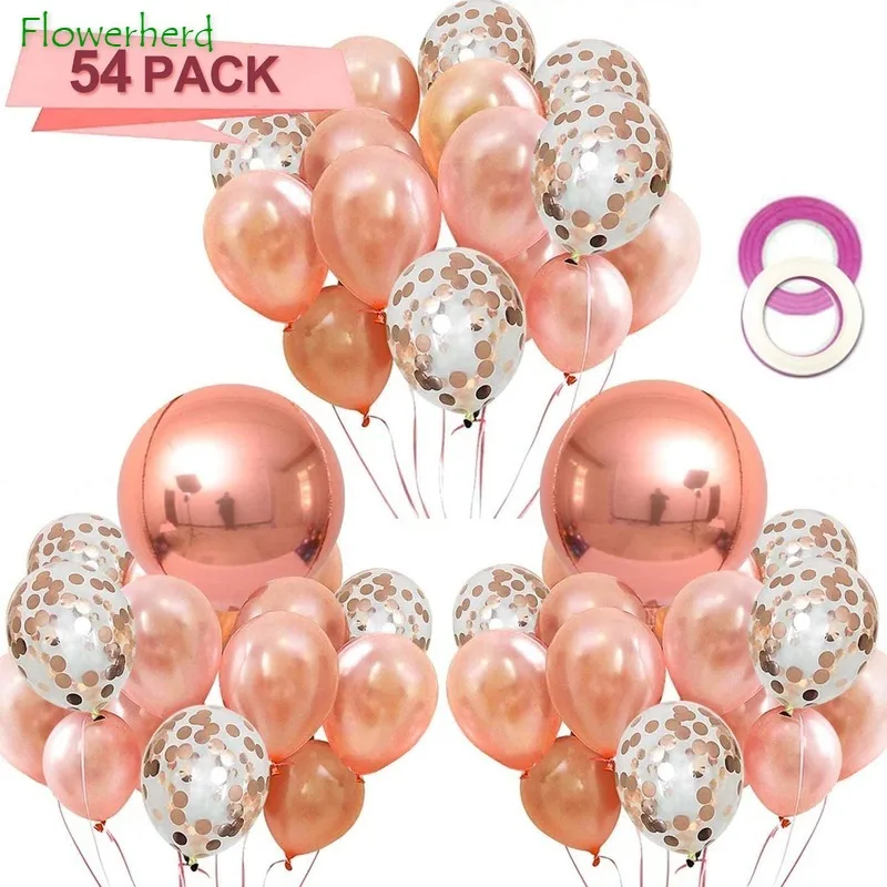 54pcs Rose Gold Confetti Balloons Kit 12/22 Inches Balloons Birthday Balloons for Baby Shower Wedding Birthday Party Decorations
54pcs Rose Gold Confetti Balloons Kit 12/22 Inches Balloons Birthday Balloons for Baby Shower Wedding Birthday Party Decorations