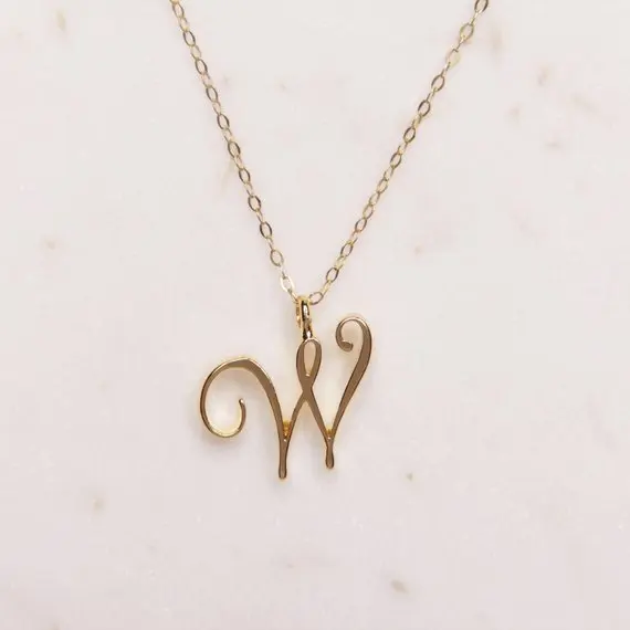 Cursive America English word Letter W Family name sign pendant chain Necklace tiny USA alphabet Initial Letter mom gift jewelry
Cursive America English word Letter W Family name sign pendant chain Necklace tiny USA alphabet Initial Letter mom gift jewelry