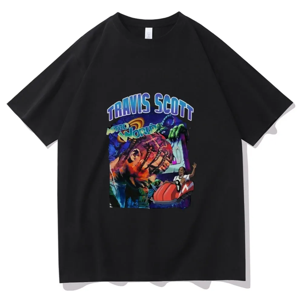 

Awesome Travis Scott Rap Tees Tops Astroworld Tour Tshirt Catus Jack T Shirts Playboi Carti Hip Hop Trend Short Sleeve Gift