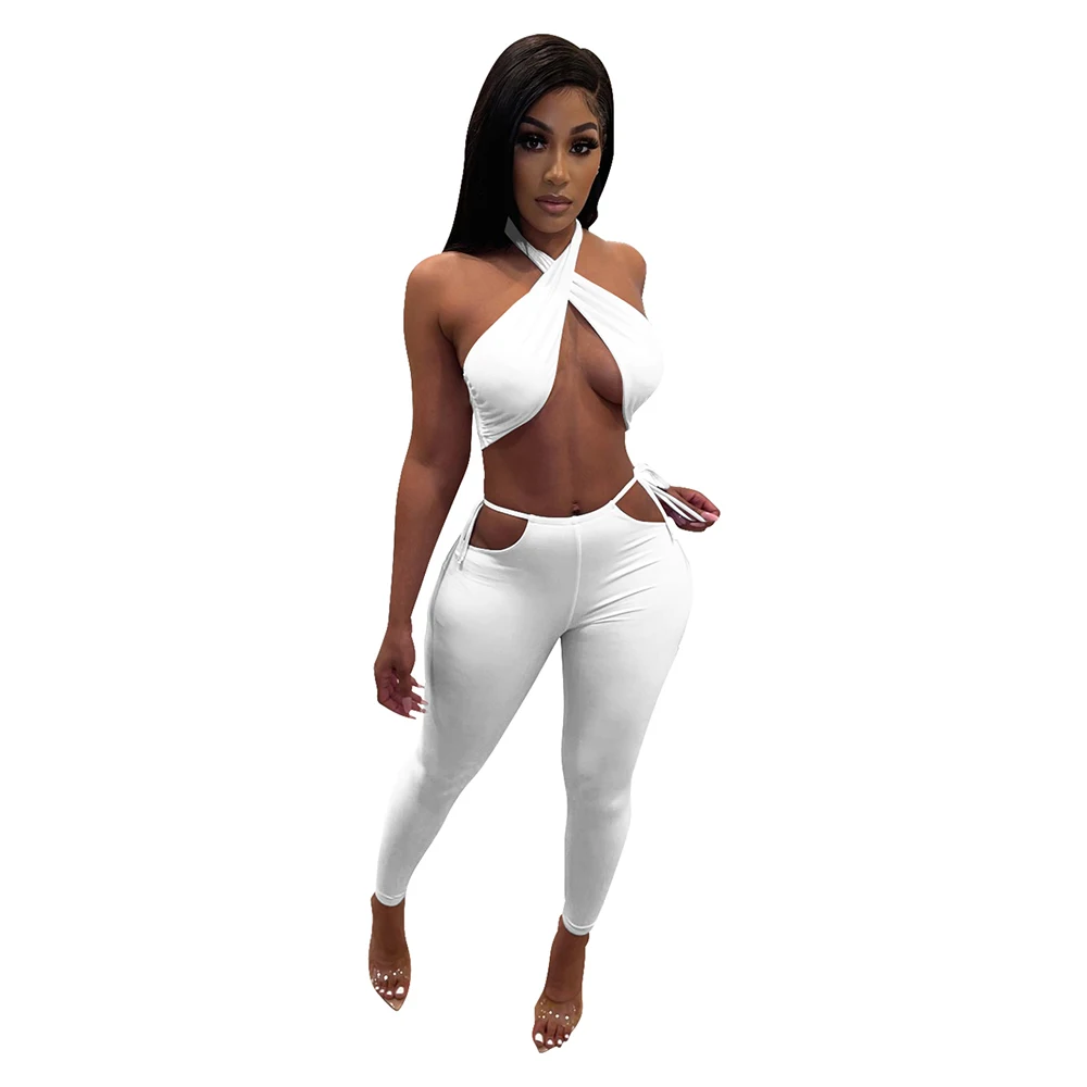 Women Halter Neck Sexy Lady Two Pieces Pants Sets Sexy Hollow Out Sleeveless Sexy Party Nightclub Outfits 2021 Newst Summer Hot
Women Halter Neck Sexy Lady Two Pieces Pants Sets Sexy Hollow Out Sleeveless Sexy Party Nightclub Outfits 2021 Newst Summer Hot