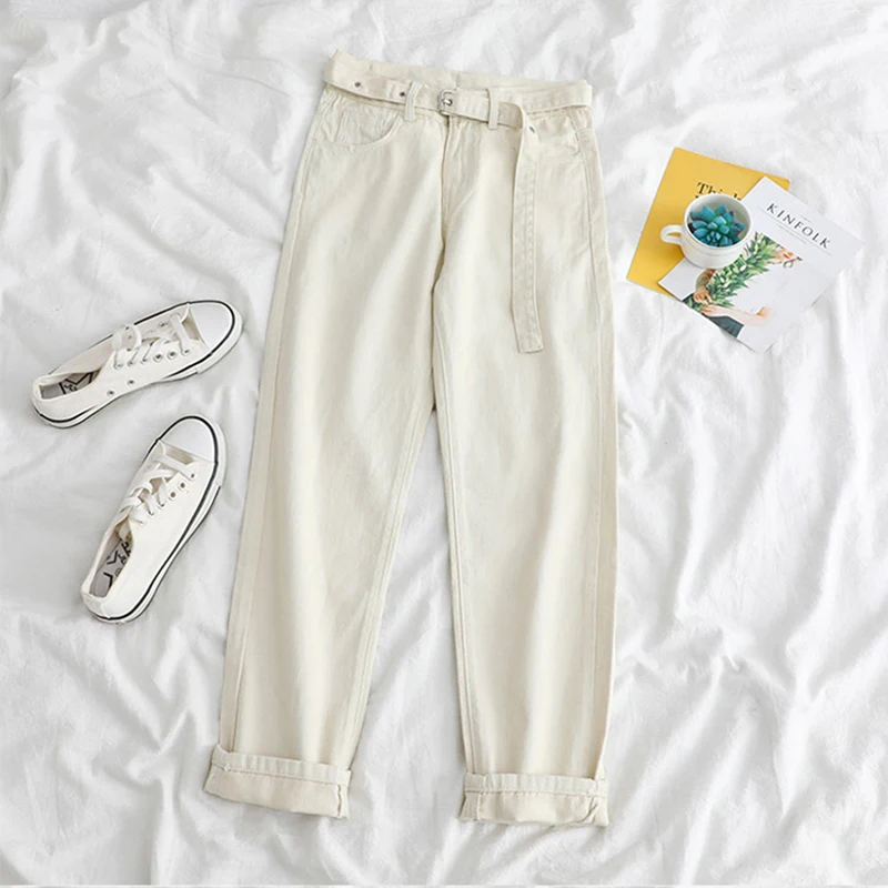 Korean Straight Jeans Women High Waist Denim Trousers Large Pocket Black Denim Pants Vintage with Belt Casual Plus Size 2020 
Korean Straight Jeans Women High Waist Denim Trousers Large Pocket Black Denim Pants Vintage with Belt Casual Plus Size 2020