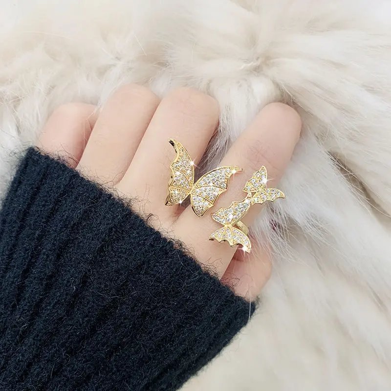 Personality Fairy Three-dimensional Butterfly Ring Light Luxury Flash Diamond Micro Zircon Opening Ring Female
Personality Fairy Three-dimensional Butterfly Ring Light Luxury Flash Diamond Micro Zircon Opening Ring Female