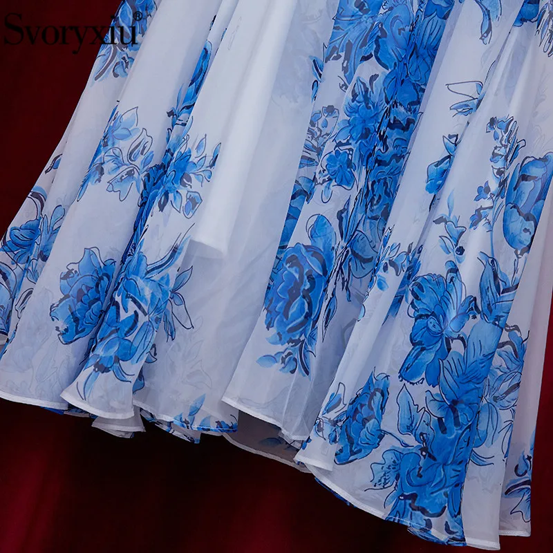 Svoryxiu Runway Designer Summer Party Long Dress Women's Elegant Lantern Sleeve Blue White Print Vintage Party Dresses 2021
Svoryxiu Runway Designer Summer Party Long Dress Women's Elegant Lantern Sleeve Blue White Print Vintage Party Dresses 2021