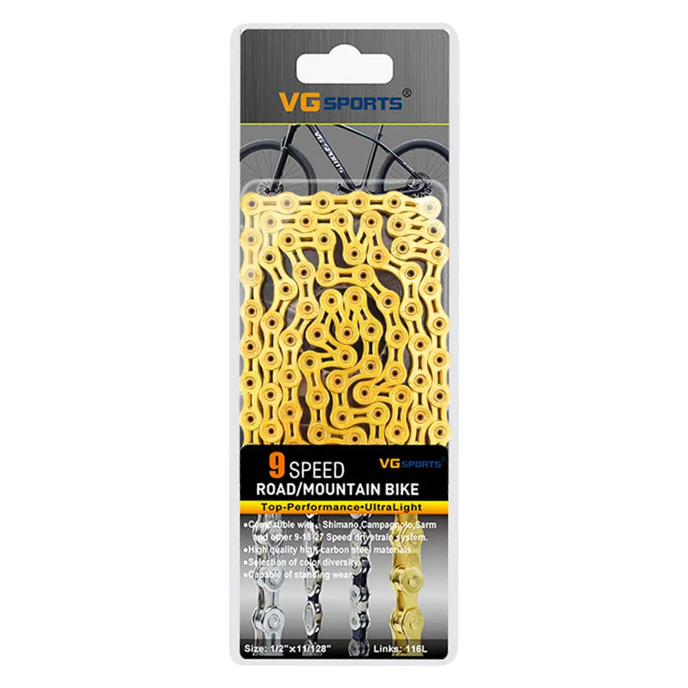 VG SPORTS Bicycle Chain 116L 9 10 11 Speed Ultralight Fully Hollow Bike Chain Mountain Road Bike Accessories Silver 11-speed
VG SPORTS Bicycle Chain 116L 9 10 11 Speed Ultralight Fully Hollow Bike Chain Mountain Road Bike Accessories Silver 11-speed