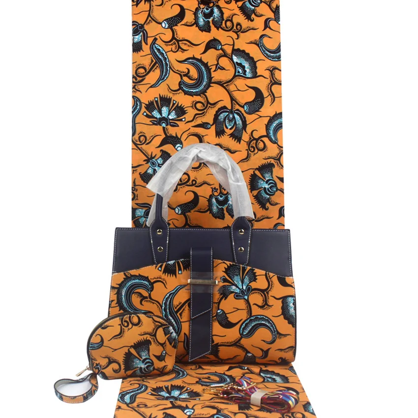New Fashion arrival real regular real soft new wax fabric with woman's handbag set african ankara wax bag for sewing
New Fashion arrival real regular real soft new wax fabric with woman's handbag set african ankara wax bag for sewing
