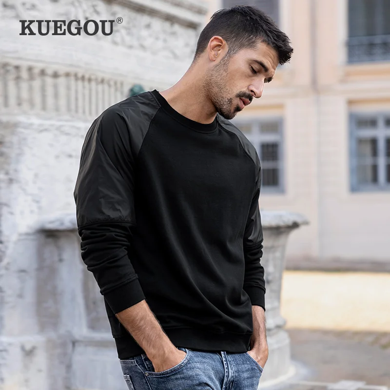 Мужской спортивный костюм с капюшоном KUEGOU, черный спортивный костюм с капюшоном, модель 2021, осень 9520
Мужской спортивный костюм с капюшоном KUEGOU, черный спортивный костюм с капюшоном, модель 2021, осень 9520