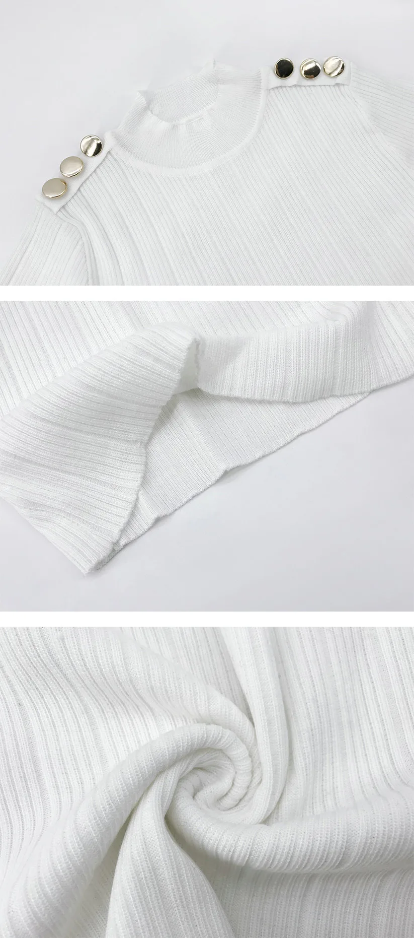 Women Autumn Winter Basic Pullover Slim Knitted Sweater Casual Long Sleeve Shoulder Button Decor White Army Green Sweaters Tops
Women Autumn Winter Basic Pullover Slim Knitted Sweater Casual Long Sleeve Shoulder Button Decor White Army Green Sweaters Tops