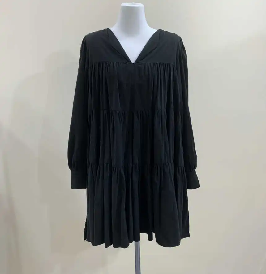 Autumn Vintage Black/White V-Neck Pleated Mini Dress Women Casual Long Sleeve Draped Loose Vestidos Female 2020 New Fashion
Autumn Vintage Black/White V-Neck Pleated Mini Dress Women Casual Long Sleeve Draped Loose Vestidos Female 2020 New Fashion