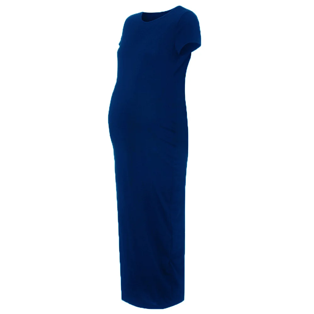 Pregnant women dress short sleeves for women solid and side split soft and elastic 
Pregnant women dress short sleeves for women solid and side split soft and elastic