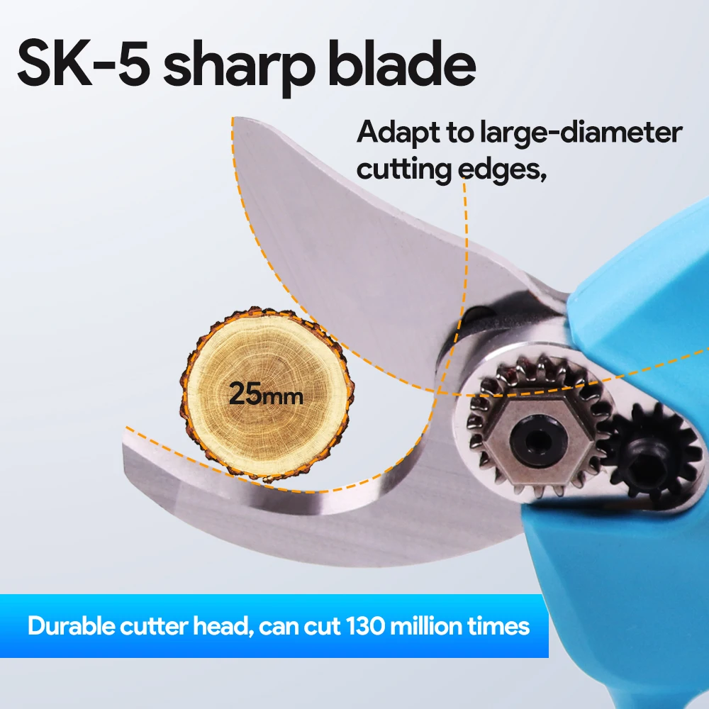 Cordless Electric Shears Electric Pruner 2Ah Li Battery Electric Pruning Shear Orchard Scissors for Fruit Tree Garden
Cordless Electric Shears Electric Pruner 2Ah Li Battery Electric Pruning Shear Orchard Scissors for Fruit Tree Garden