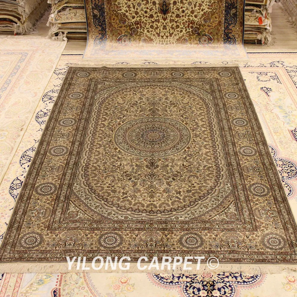 

Yilong 6 'x 9' традиционный шелковый ковер для спальни qum персидские ковры ручной работы (YJH252A-6X9)
