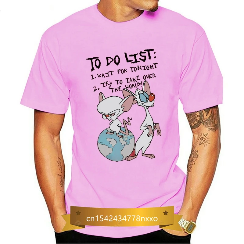 Pinky And The Brain To Do List T-Shirt TEE Shirt Cotton Customize 
Pinky And The Brain To Do List T-Shirt TEE Shirt Cotton Customize