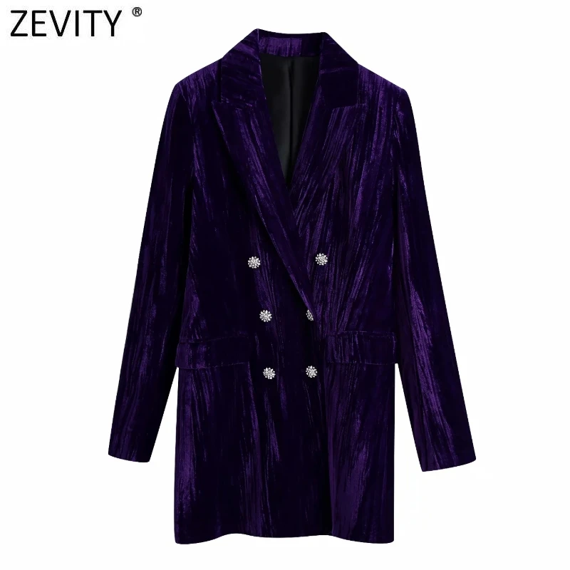 Zevity New Women Vintage Notched Collar Diamond Double Breasted Velvet Mini Dress Femme Long Sleeve Chic Business Vestido DS4712
Zevity New Women Vintage Notched Collar Diamond Double Breasted Velvet Mini Dress Femme Long Sleeve Chic Business Vestido DS4712