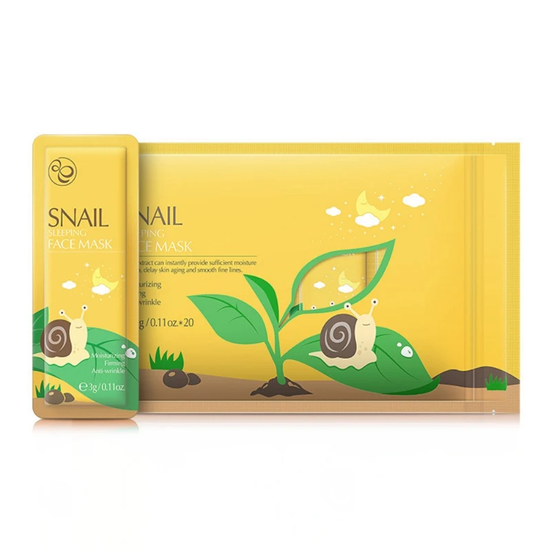 20pcs/Bag Face Snail Seaweed Sleeping Mask Facial Anti Wrinkles Lift Shrink Pores Soothing Whitening Anti-Aging Moisturizing
20pcs/Bag Face Snail Seaweed Sleeping Mask Facial Anti Wrinkles Lift Shrink Pores Soothing Whitening Anti-Aging Moisturizing