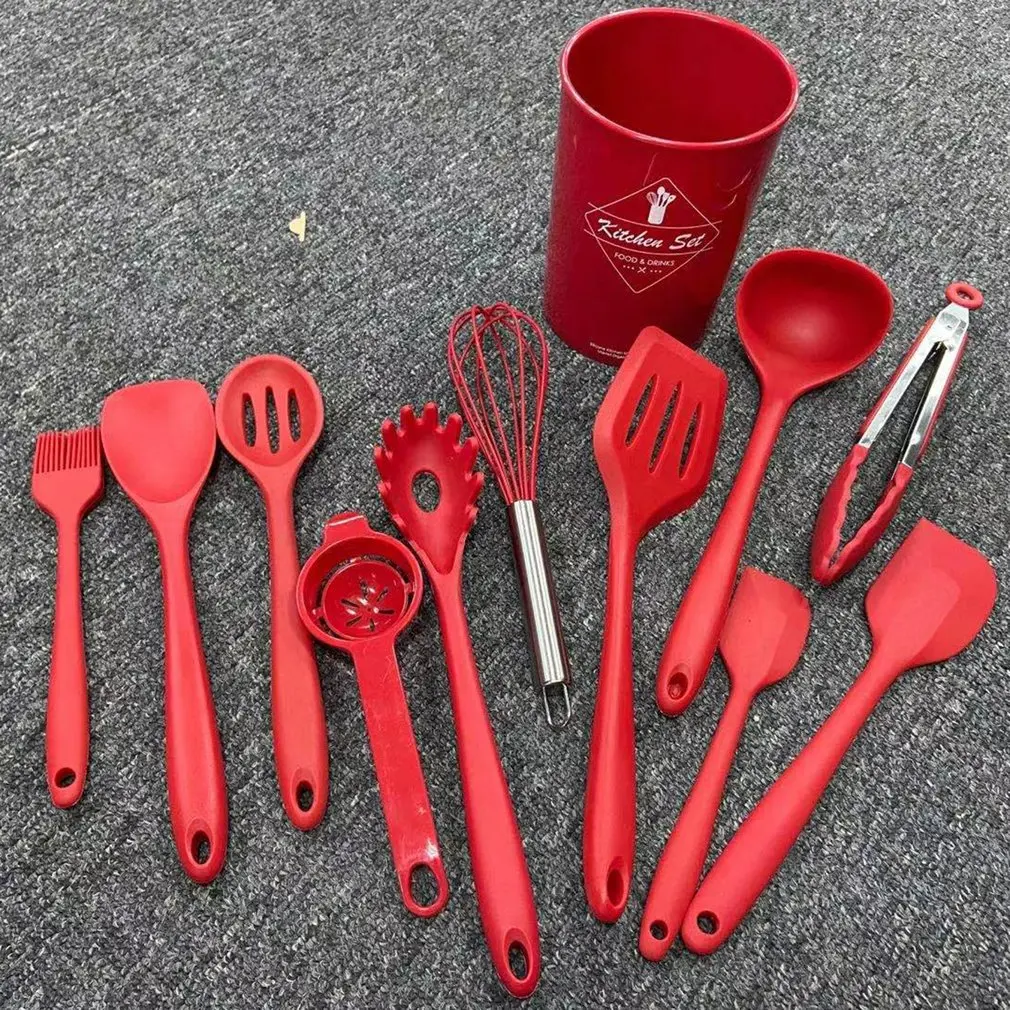10pcs Silicone Kitchenware Non-stick Cookware Cooking Tool Spatula Ladle Egg Beaters Shovel Spoon Soup Kitchen Utensils Set
10pcs Silicone Kitchenware Non-stick Cookware Cooking Tool Spatula Ladle Egg Beaters Shovel Spoon Soup Kitchen Utensils Set