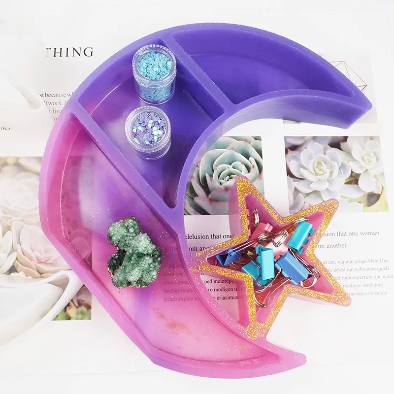 DIY Resin Mold Moon Star Jewelry Storage Box Large Tray Dish Decoration Resin Craft Supplies Molds for Resin Art Jewelry Box
DIY Resin Mold Moon Star Jewelry Storage Box Large Tray Dish Decoration Resin Craft Supplies Molds for Resin Art Jewelry Box