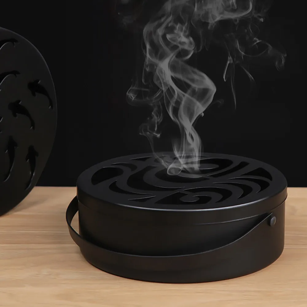 Iron anti-mosquito tray rack hollow anti-mosquito tray box round incense burner with handle black random pattern
Iron anti-mosquito tray rack hollow anti-mosquito tray box round incense burner with handle black random pattern