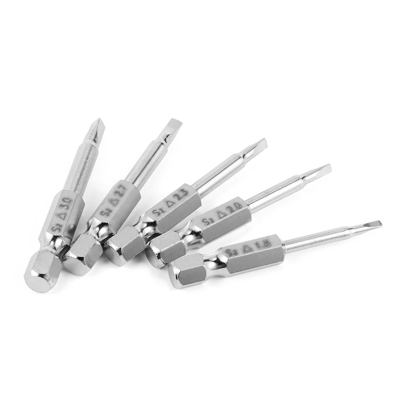 5PCS 50mm Slotted Screwdrivers Bits 1.8mm-3mm S2 alloy steel Magnetic Flat Head Slotted Tip Screwdrivers Bits 1/4 Inch Hex Shank
5PCS 50mm Slotted Screwdrivers Bits 1.8mm-3mm S2 alloy steel Magnetic Flat Head Slotted Tip Screwdrivers Bits 1/4 Inch Hex Shank