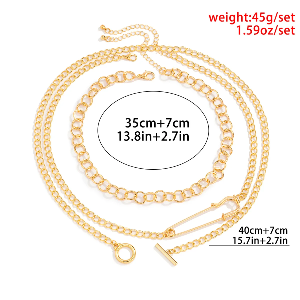 Cosysail 3Pcs/Set Thick Chain Toggle Clasp Necklaces for Female Trnedy Pper clip Pendant Necklace Set Punk Jewelry Gift 2021
Cosysail 3Pcs/Set Thick Chain Toggle Clasp Necklaces for Female Trnedy Pper clip Pendant Necklace Set Punk Jewelry Gift 2021