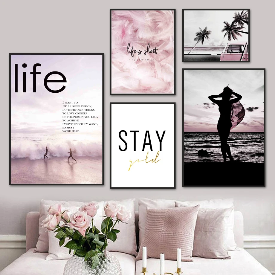 Tropical Seascape Palm Van Feather Girl Wall Art Canvas Painting Nordic Posters And Prints Wall Pictures For Living Room Decor
Tropical Seascape Palm Van Feather Girl Wall Art Canvas Painting Nordic Posters And Prints Wall Pictures For Living Room Decor