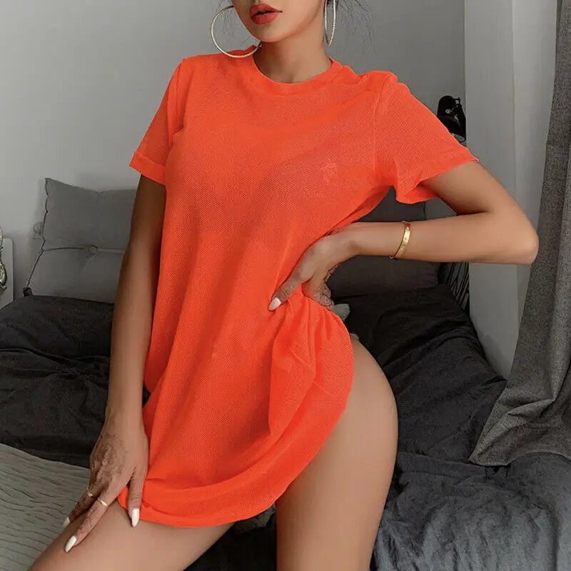 Women Bikini Swimsuit Cover Up Beachwear Summer Sexy Sheer Mesh Beach T Shirt Lady Casual Solid Loose See Through Top
Women Bikini Swimsuit Cover Up Beachwear Summer Sexy Sheer Mesh Beach T Shirt Lady Casual Solid Loose See Through Top