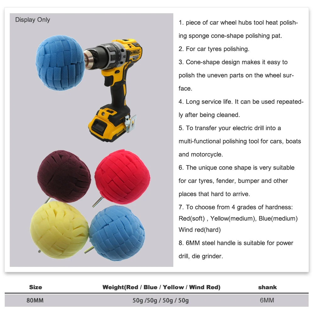 M10/14 Drill Polishing Pads for Wheel Hub Cone Cleaning Sponge Buffing and Waxing Ball for Automotive Polisher Car Care Beauty
M10/14 Drill Polishing Pads for Wheel Hub Cone Cleaning Sponge Buffing and Waxing Ball for Automotive Polisher Car Care Beauty